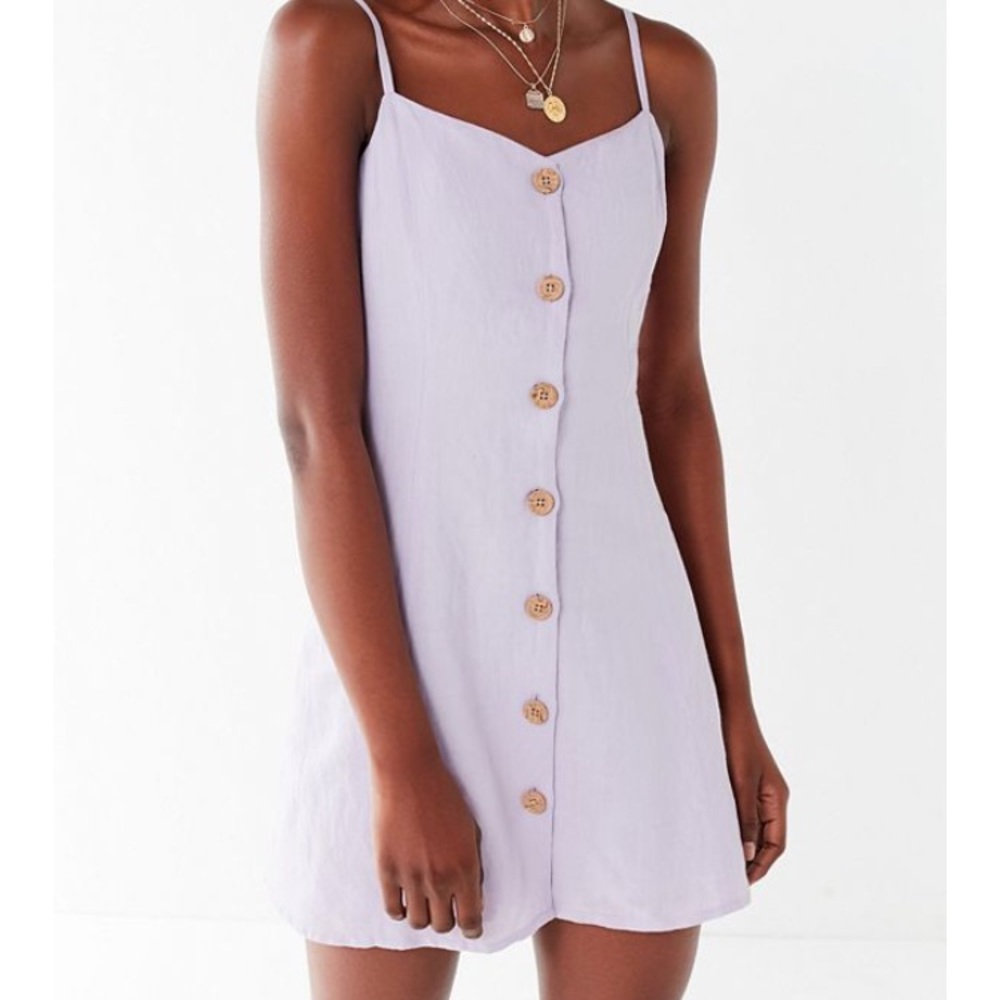NWT UO Button Down Strappy Back Linen Dress